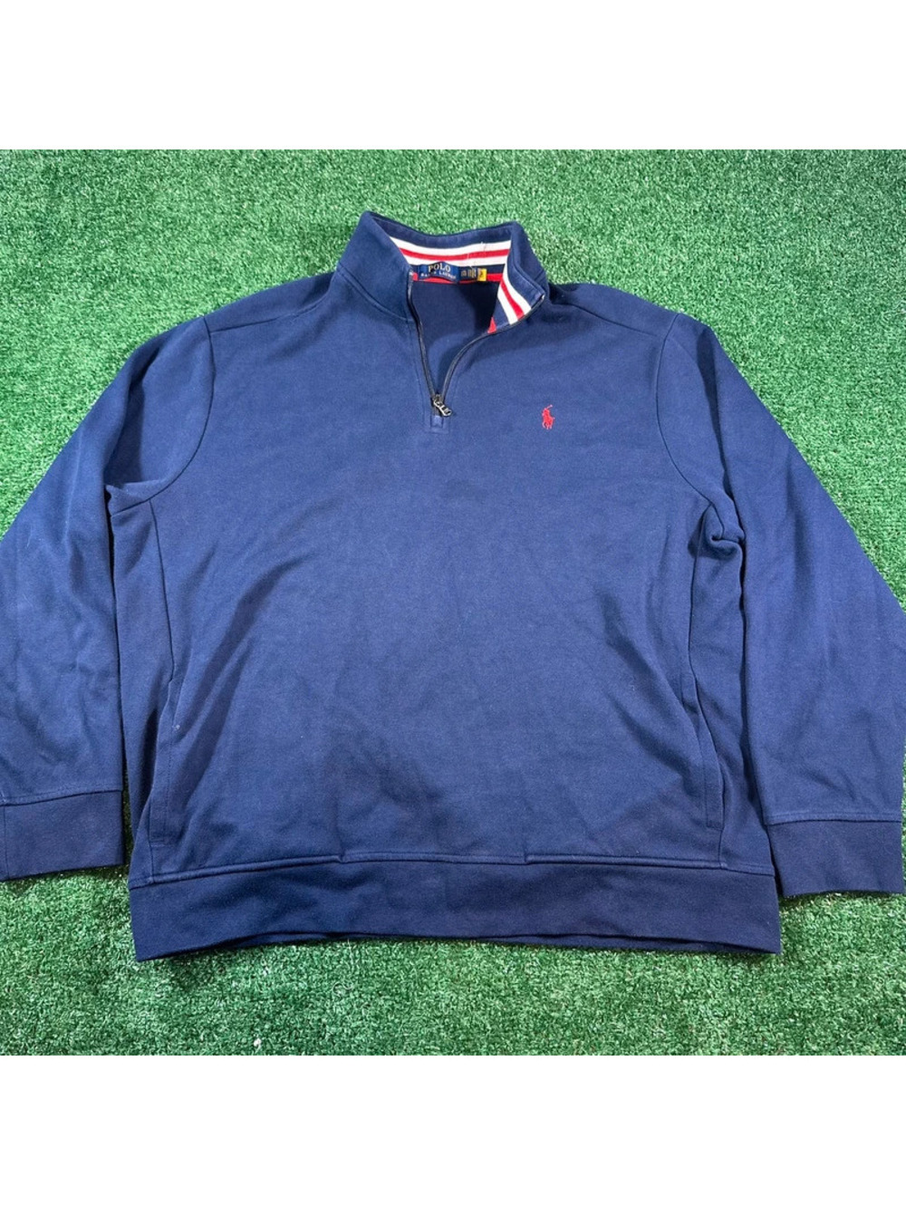 Polo Ralph Lauren navy blue quarter zip pullover sweater size xxl